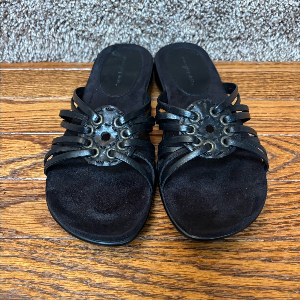 Easy Spirit Black Strappy Slides